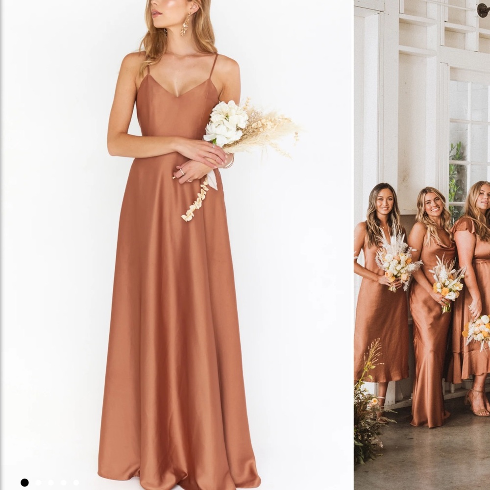 Elegant Brown Satin Dress